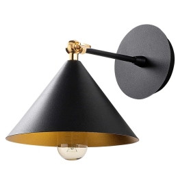 Φωτιστικό Τοίχου - Απλίκα Berceste 521SHN2152 19x26x20cm 1xE27 40W Black-Gold Opviq