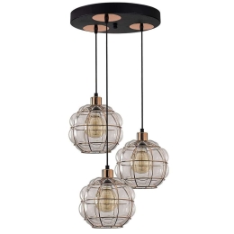 Φωτιστικό Οροφής Safderun 521SHN3323 Φ47x112cm 3xE27 40W Copper-Black Opviq
