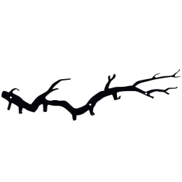 Κρεμάστρα Τοίχου 6 Θέσεων Bough 891TNL3104 87x22cm Black Wallity Metal