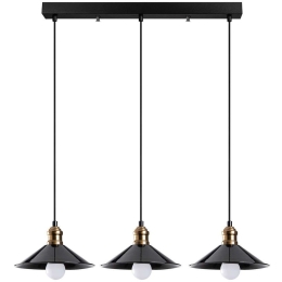 Φωτιστικό Οροφής - Ράγα Berceste 521SHN3377 74x108cm 3xE27 40W Black-Gold Opviq