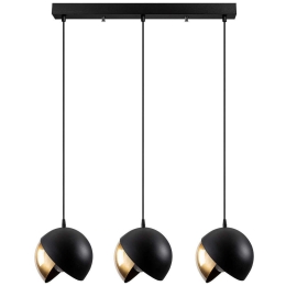 Φωτιστικό Οροφής - Ράγα Berceste 521SHN3383 Φ70x114cm 3xE27 40W Black-Gold Opviq