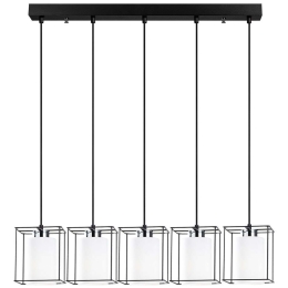 Φωτιστικό Οροφής - Ράγα Swank 521SHN3389 85x15x113cm 5xE27 40W Black-White Opviq