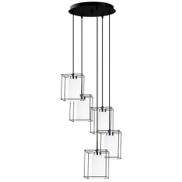 Φωτιστικό Οροφής Swank 521SHN3390 Φ40x113cm 5xE27 40W Black-White Opviq