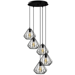 Φωτιστικό Οροφής Diamond 521SHN3396 Φ50x117cm 5xE27 40W Black Opviq