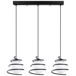 Φωτιστικό Οροφής - Ράγα Elegance 521SHN3404 Φ70x116cm 3xE27 40W Black-White Opviq