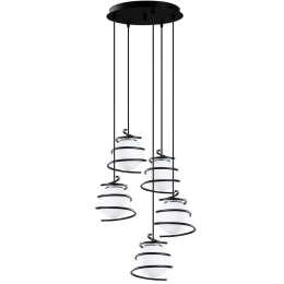 Φωτιστικό Οροφής Elegance 521SHN3407 Φ50x116cm 5xE27 40W Black-White Opviq