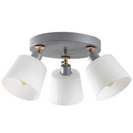 Φωτιστικό Οροφής - Πλαφονιέρα Kemer 525NOR1167 Φ50x25cm 3xE27 40W Silver-White Opviq