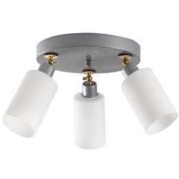 Φωτιστικό Οροφής - Πλαφονιέρα Balcova 525NOR1177 Φ50x26cm 3xE27 40W Silver-White Opviq