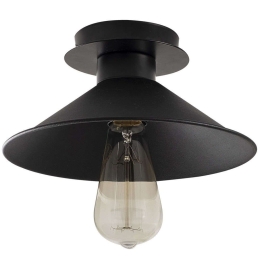 Φωτιστικό Οροφής - Πλαφονιέρα Berceste 525NOR1301 Φ24x12cm 1xE27 40W Black Opviq