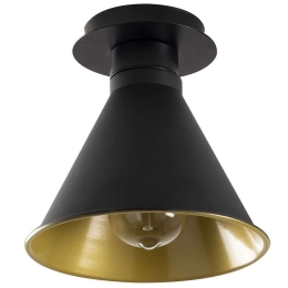 Φωτιστικό Οροφής - Πλαφονιέρα Berceste 525NOR1307 Φ20x24cm 1xE27 40W Black-Gold Opviq