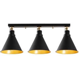 Φωτιστικό Οροφής - Πλαφονιέρα Berceste 525NOR1308 Φ72x26cm 3xE27 40W Black-Gold Opviq