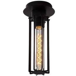 Φωτιστικό Οροφής - Πλαφονιέρα Likya 525NOR1471 Φ12x25cm 1xE27 40W Black Opviq