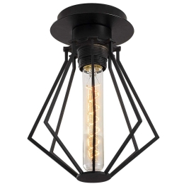 Φωτιστικό Οροφής - Πλαφονιέρα Oylat 525NOR1480 Φ18x25cm 1xE27 40W Black Opviq