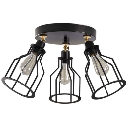 Φωτιστικό Οροφής - Πλαφονιέρα Alacati 525NOR1507 Φ55x32cm 3xE27 40W Black-Gold Opviq