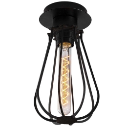 Φωτιστικό Οροφής - Πλαφονιέρα Fetiye 525NOR1516 Φ15x25cm 1xE27 40W Black Opviq