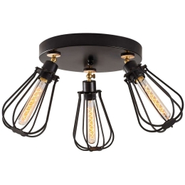 Φωτιστικό Οροφής - Πλαφονιέρα Fetiye 525NOR1518 Φ57x30cm 3xE27 40W Black-Gold Opviq