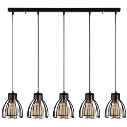 Φωτιστικό Οροφής - Ράγα Kemah 525NOR1573 85x15x108cm 5xE27 40W Black-Copper Opviq