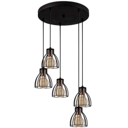 Φωτιστικό Οροφής Kemah 525NOR1574 Φ47x109cm 5xE27 40W Black-Copper Opviq