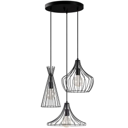 Φωτιστικό Οροφής Mezopotamya 525NOR1619 Φ55x113cm 3xE27 40W Black Opviq