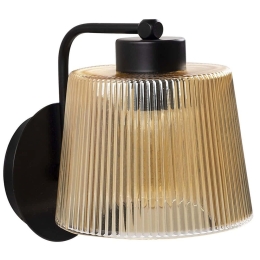 Φωτιστικό Τοίχου - Απλίκα Kemer 525NOR3110 Φ18x19cm 1xE27 40W Black-Amber Opviq