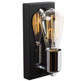 Φωτιστικό Τοίχου - Απλίκα Karain 525NOR3208 9x10x21cm 1xE27 40W Black-Nickel Opviq