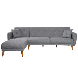Καναπές - Κρεβάτι Γωνιακός Aria 867UNQ1410 277x175x86cm Dark Grey