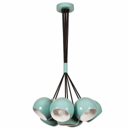 Φωτιστικό Οροφής Sivani 527ABY1733 Φ45x108cm 7xE27 40W Turquoise-White Opviq