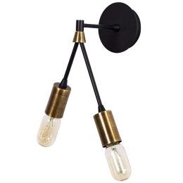 Φωτιστικό Τοίχου - Απλίκα Dartini 527ABY3102 15x17x35cm 2xE27 40W Gold-Black Opviq