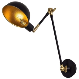 Φωτιστικό Τοίχου - Απλίκα Sivani 527ABY3140 15x30x50cm 1xE27 40W Black-Gold Opviq