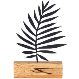 Διακοσμητικό Επιτραπέζιο 533BSG1101 17x3,5x27cm Natural-Black Aberto Design Μέταλλο,Ξύλο