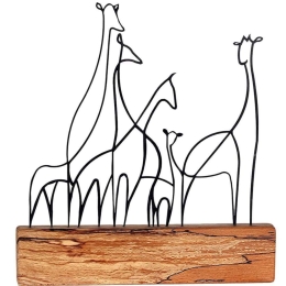 Διακοσμητικό Επιτραπέζιο 533BSG1119 30x3,5x35cm Natural-Black Aberto Design Μέταλλο,Ξύλο