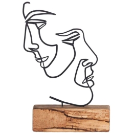 Διακοσμητικό Επιτραπέζιο 533BSG1125 17x3,5x38cm Natural-Black Aberto Design Μέταλλο,Ξύλο