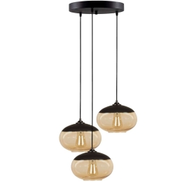 Φωτιστικό Οροφής Camini 892OPV1773 Φ50x113cm 3xE27 40W Black-Amber Opviq