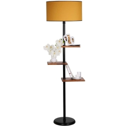 Φωτιστικό Δαπέδου Με Ραφάκια Moda 534LUN2109 Φ45x163cm E27 40W Black-Mustard Opviq
