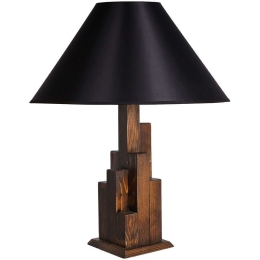 Φωτιστικό Επιτραπέζιο Kule 534LUN1124 Φ45x57cm E27 60W Walnut-Black Opviq