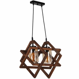 Φωτιστικό Οροφής Berlin 534LUN3122 43x43x40cm 2xE27 40W Walnut Opviq