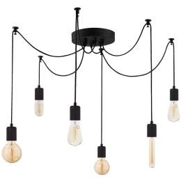 Φωτιστικό Οροφής Kabluni 536NTD1124 126x126x102cm 6xE27 40W Black Opviq