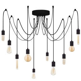 Φωτιστικό Οροφής Kabluni 536NTD1126 186x186x102cm 10xE27 40W Black Opviq