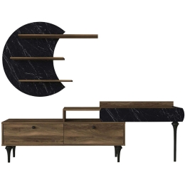 Σύνθεση Τηλεόρασης Padre 804TRH3058 181x29,5x58,4cm Marble Effect Black-Walnut