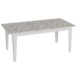 Τραπέζι Polka 875ZNA2906 180x90x76,8cm Marble Effect White Μοριοσανίδα, Μελαμίνη