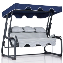 Κούνια Κήπου Τριθέσια Vitis 561CLR1734 200x110x165cm Blue-White
