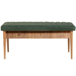 Σκαμπό Με Αποθηκευτικό Χώρο Vina Bench 869VEL5125 110x40x46cm Green-Natural
