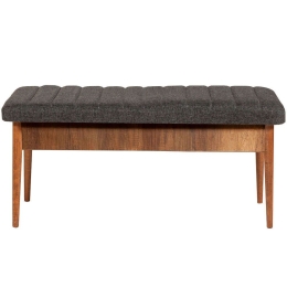 Σκαμπό Με Αποθηκευτικό Χώρο Vina Bench 869VEL5131 110x40x46cm Anthracite-Walnut