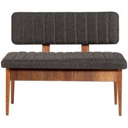 Παγκάκι Vina 869VEL5133 110x40x85cm Anthracite-Walnut