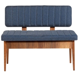 Παγκάκι Vina 869VEL5139 110x40x85cm Blue-Walnut
