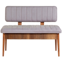 Παγκάκι Vina 869VEL5145 110x40x85cm Light Grey-Walnut