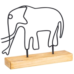 Διακοσμητικό Επιτραπέζιο Elephant 565TNL1151 30x4x30cm Natural-Black Aberto Design Μέταλλο,Ξύλο