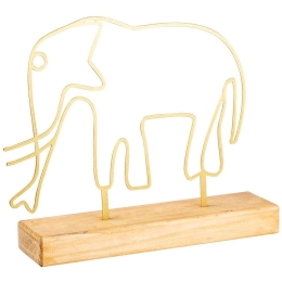 Διακοσμητικό Επιτραπέζιο Elephant 565TNL1153 30x4x30cm Natural-Gold Aberto Design Μέταλλο,Ξύλο
