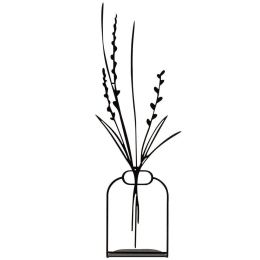 Διακοσμητικό Επιτραπέζιο Flowerpot 565TNL1162 19x44cm Black Aberto Design Μέταλλο