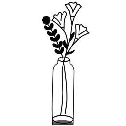 Διακοσμητικό Επιτραπέζιο Flowerpot 565TNL1169 22x56cm Black Aberto Design Μέταλλο
